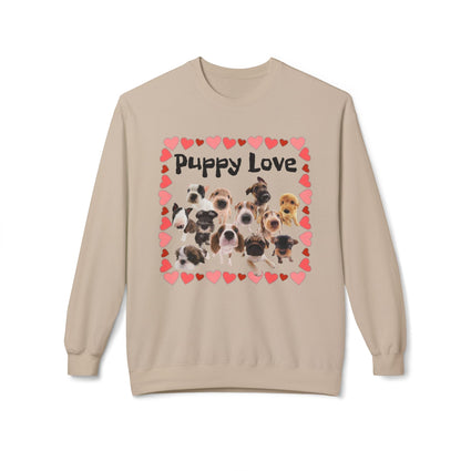 Puppy Love Sweatshirt, Dog Mom Gift, Dog Lover Apparel, Cozy Animal Print Jumper, Cute Pet Owner Pullover