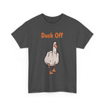 Funny Duck Off Unisex Heavy Cotton Tee, Casual Shirt for Bird Lovers, Gifts for Friends, Humor Apparel, Quirky Fashion