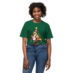 Christmas Trio Unisex T-Shirt with Santa, Snowman, and Elf Design