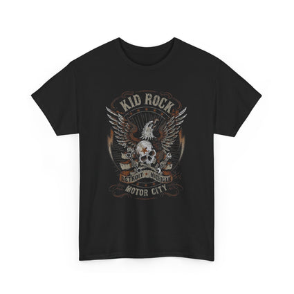 Kid Rock Motor City Unisex Heavy Cotton Tee, Black Rock T-Shirt, Music Fan Apparel, Gift for Concert Goers, Rock and Roll Outfit, Casual