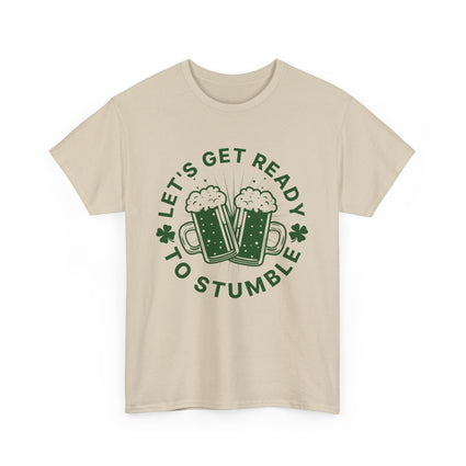 St. Patrick's Day Tee, Let's Get Ready to Stumble, Irish Holiday Shirt, Unisex Cotton Top, Shamrock Parade Apparel