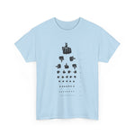 Funny Hand Gesture Eye Chart T-Shirt, Unisex Graphic Tee, Humorous Sight Test Shirt, Sarcastic Vision Exam Top, Hilarious Optometrist Gift