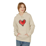 Heart Patchwork Front and Back Print Love Hoodie, Valentine's Day Sweatshirt, Romantic Unisex Fleece Jumper, Cozy Couples Gift