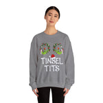 Grinch Hands Tinsel Tits Sweatshirt | Funny Christmas Holiday Sweater