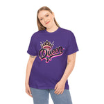 Queen Heavy Cotton Tee, Women's Graphic T-Shirt, King Crown Design, Cool Unisex Shirt, Royalty Inspired Top