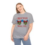Calm Your Tinsel Tits Tee | Christmas wreath bra graphic tee