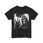 Sasquatch Selfie Shirt, Unisex Graphic Tee, Sasquatch Bigfoot Rock On UFO Alien Tee, Funny Cryptid Shirt, Bigfoot Lover Gift