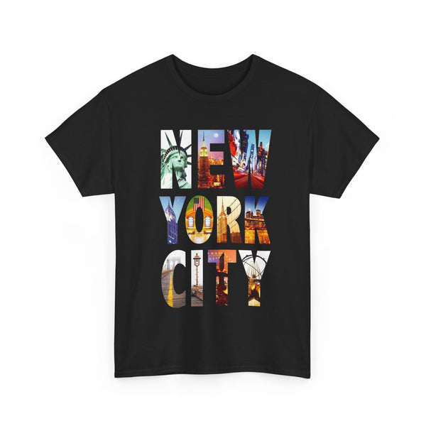 New York City Unisex Heavy Cotton Tee, NYC Skyline T-Shirt, Empire State Building Shirt, Tourist Gift, Travel Top, Gift for New Yorkers