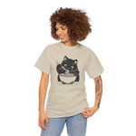 Cute Black Cat Eating Ramen T-Shirt, Cat Lover Tee, Funny Cat Shirt, Kawaii Kitty Top, Unisex Graphic Tee