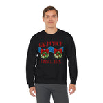 Calm Your Tinsel Tits Sweatshirt | Funny Holiday Slogan Christmas Sweater