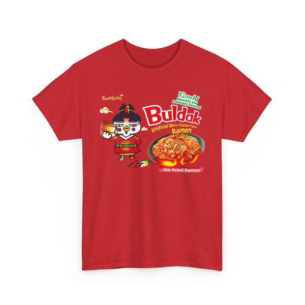 Buldak Spicy Kimchi Ramen T-Shirt, Korean Food Lover Gift, Unisex Tee, Ramen Noodle Shirt, Foodie Apparel, Ramen Lover Gift