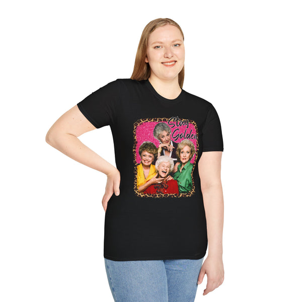 Golden Girls Inspired Stay Golden T-Shirt, TV Show Graphic Tee, Retro 80s Shirt, Classic Sitcom Fan Gift, Vintage Inspired Top