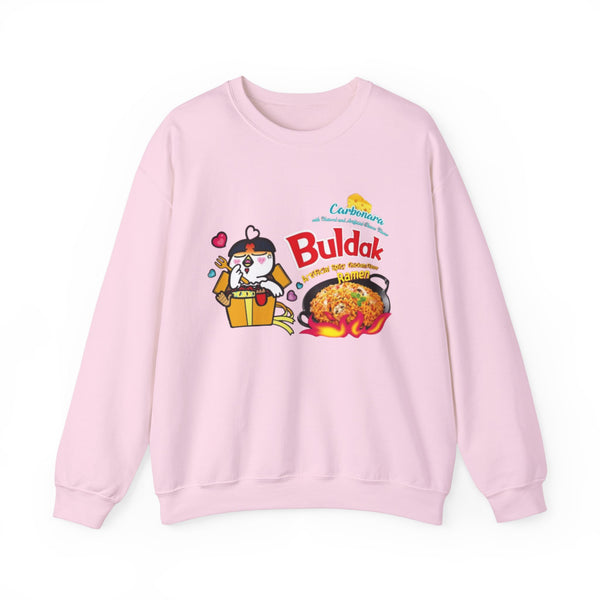 Buldak Ramen Carbonara Sweatshirt, Korean Spicy Noodle Lover Gift, Foodie Apparel, Unisex Crewneck Jumper, Ramen Noodle Fan Shirt