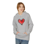 Heart Patchwork Front and Back Print Love Hoodie, Valentine's Day Sweatshirt, Romantic Unisex Fleece Jumper, Cozy Couples Gift