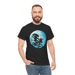 Moonlight Alien Bike Ride Tee, Space Adventure Graphic Shirt, Extraterrestrial Cyclist Top, Unisex Alien Tee, Galaxy Cycling T-Shirt,