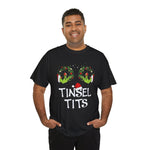 Tinsel Tits Wreath Bra T-Shirt | Funny Christmas Holiday Tee