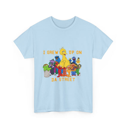 I Grew Up on Da Street-Sesame Street Inspired Tee, Retro TV Show Shirt, Childhood Nostalgia Top, Urban Streetwear Clothing, Vintage Cartoon