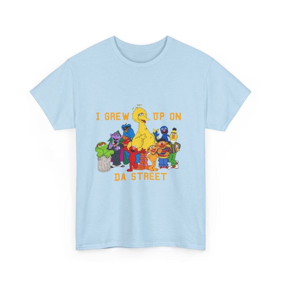 I Grew Up on Da Street-Sesame Street Inspired Tee, Retro TV Show Shirt, Childhood Nostalgia Top, Urban Streetwear Clothing, Vintage Cartoon