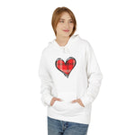 Heart Patchwork Front and Back Print Love Hoodie, Valentine's Day Sweatshirt, Romantic Unisex Fleece Jumper, Cozy Couples Gift