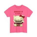 Goodbye Kitty Tee, Edgy Cat Shirt, Unisex Graphic T-Shirt, Alternative Kitty Print Top, Razor Teeth Hello Kitty Tee, Cool Cat Costume