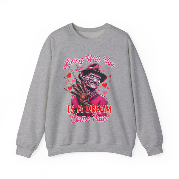 Freddy Krueger Valentine's Day Unisex Sweatshirt, Horror Movie Lover Gift, Dream Come True Sweater, Valentine's Day Gift, Valentine's Day