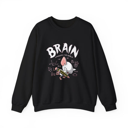 Pinky and the Brain World Domination Sweatshirt, Rodent Lover Gift, Funny Animal Sweater, Cute Mice Jumper, Geeky Graphic Pullover