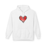 Heart Patchwork Front and Back Print Love Hoodie, Valentine's Day Sweatshirt, Romantic Unisex Fleece Jumper, Cozy Couples Gift