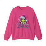 Pink Rhinestone Grinchy Sweatshirt, Holiday Crewneck Jumper, Christmas Sweater,