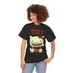 Goodbye Kitty Tee, Edgy Cat Shirt, Unisex Graphic T-Shirt, Alternative Kitty Print Top, Razor Teeth Hello Kitty Tee, Cool Cat Costume