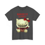 Goodbye Kitty Tee, Edgy Cat Shirt, Unisex Graphic T-Shirt, Alternative Kitty Print Top, Razor Teeth Hello Kitty Tee, Cool Cat Costume