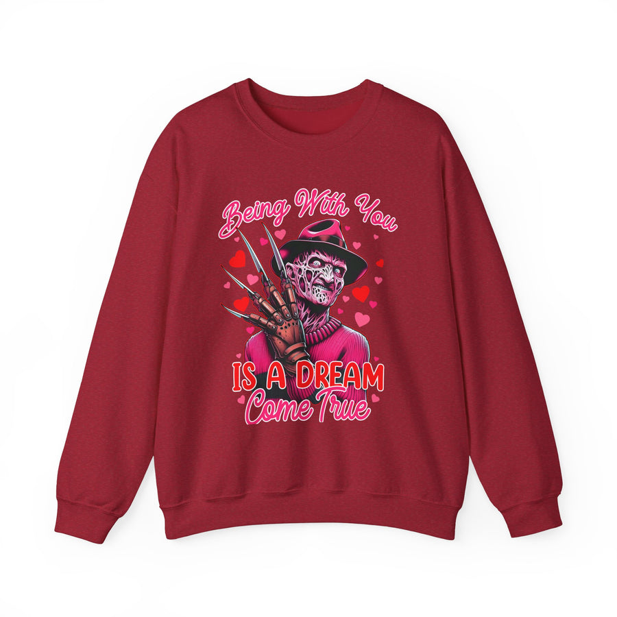 Freddy Krueger Valentine's Day Unisex Sweatshirt, Horror Movie Lover Gift, Dream Come True Sweater, Valentine's Day Gift, Valentine's Day