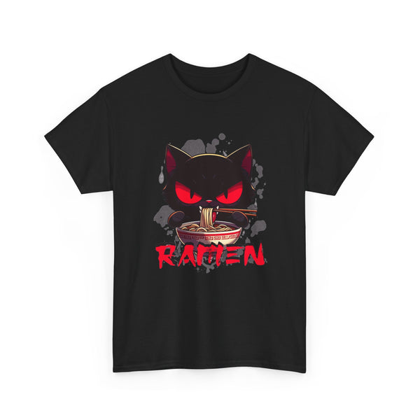 Cat Lover's Unisex Heavy Cotton Tee - Cute Ramen Shirt for Anime Fans, Streetwear, Gift for Her, Gift for Him, Casual Wear