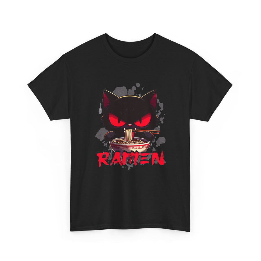 Cat Lover's Unisex Heavy Cotton Tee - Cute Ramen Shirt for Anime Fans, Streetwear, Gift for Her, Gift for Him, Casual Wear