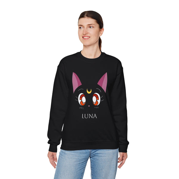Luna Sailor Moon Cat Unisex Sweatshirt, Cute Anime Top, Magical Cat Sweatshirt , Kawaii Graphic Top, Cosplay Gift Shirt