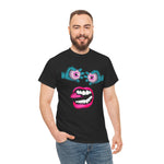 Psychadelic Eye & Mouth Graphic Tee, Unisex Cotton T-Shirt, Fun Casual Wear, Halloween Costume, Unique Gift, Streetwear Style