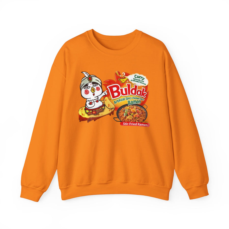 Buldak Spicy Curry Ramen Sweatshirt, Korean Food Lover Gift, Comfortable Crewneck Jumper, Ramen Noodles Apparel, Foodie Fashion, Korean