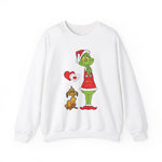 Grinch and Max Unisex Sweatshirt with Growing Heart Design