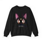 Luna Sailor Moon Cat Unisex Sweatshirt, Cute Anime Top, Magical Cat Sweatshirt , Kawaii Graphic Top, Cosplay Gift Shirt