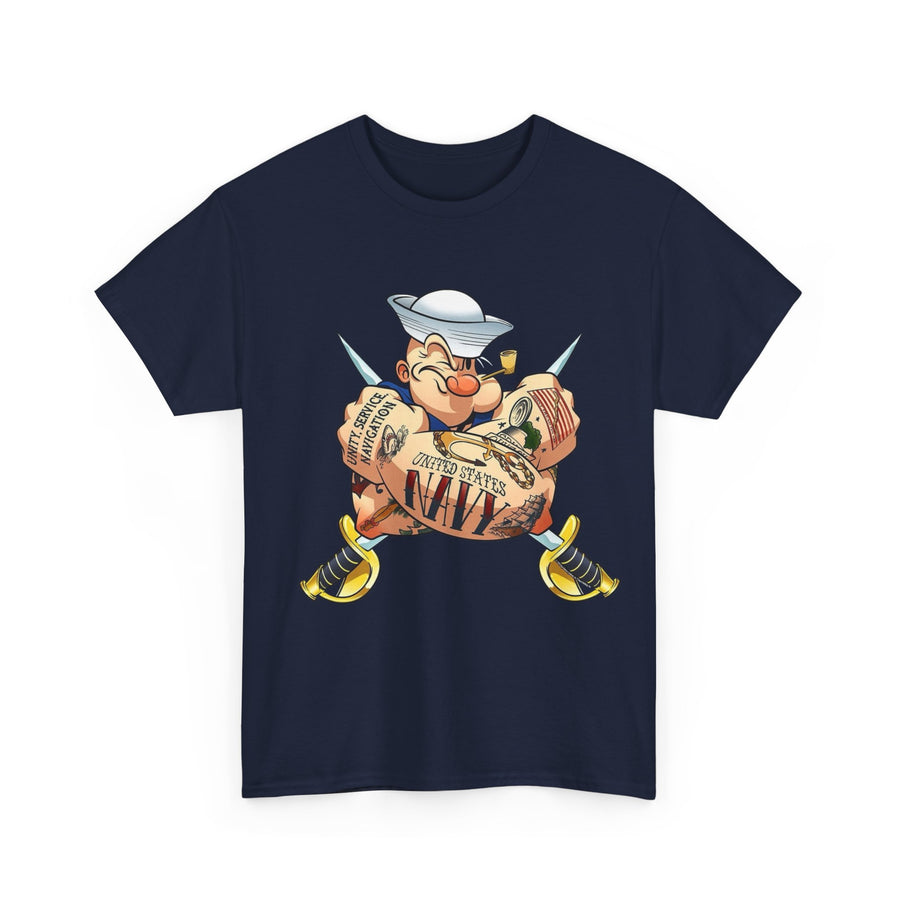 Popeye Navy Tatoo T-Shirt, Sailor Anchor Tee, Nautical Theme Shirt, Vintage Cartoon Graphic Top, Popeye Fan Apparel