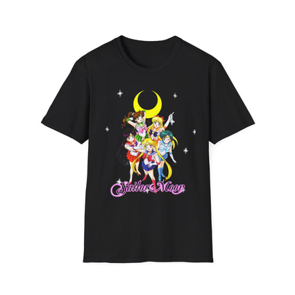 Anime Sailor Moon Unisex Softstyle T-Shirt, Japanese Cartoon Tee, Manga Graphic Shirt, Anime Lover Gift, Comic Book Fans Top