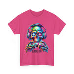 Game On Skull Tee for Gamers, Unisex Heavy Cotton T-Shirt, Gaming Apparel, Gift for Gamers, Halloween Shirt, Casual Wear