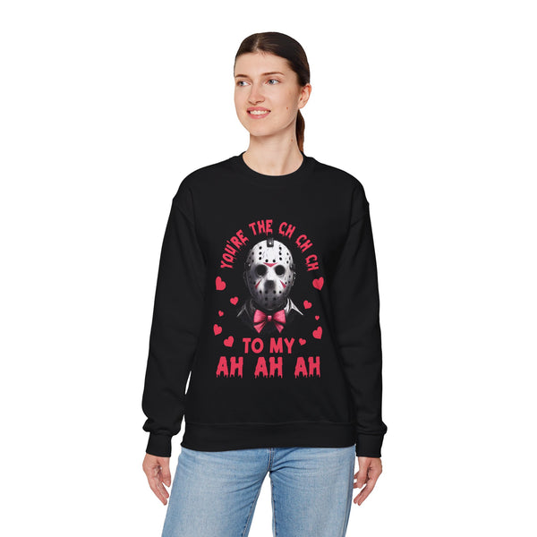 Unisex Sweatshirt - Friday the 13th Jason Valentine Ch-Ch-Ch Ah-Ah-Ah, Horror Movie Fan Gift Top, Halloween Shirt, Funny Graphic Jumper,