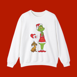 Grinch and Max Unisex Sweatshirt with Growing Heart Design